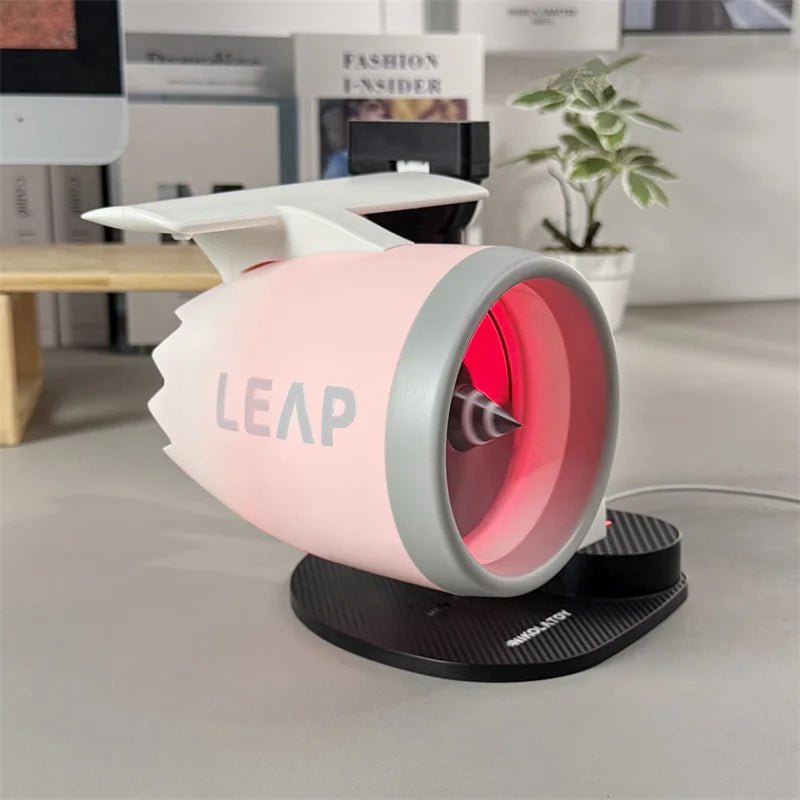Jet Engine Fan Aircraft Turbofan Turbojet Model Kit 3D Printing Engine Toy with Humidifier Phone Wireless Charging Function