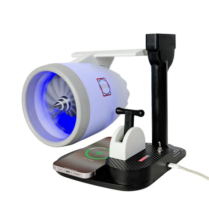 Jet Engine Fan Aircraft Turbofan Turbojet Model Kit 3D Printing Engine Toy with Humidifier Phone Wireless Charging Function